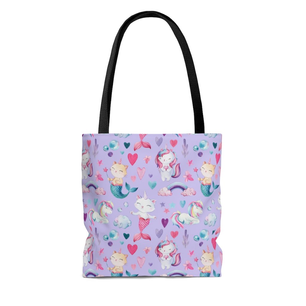 Unicorn Cats Tote Bag - Puffin Lime
