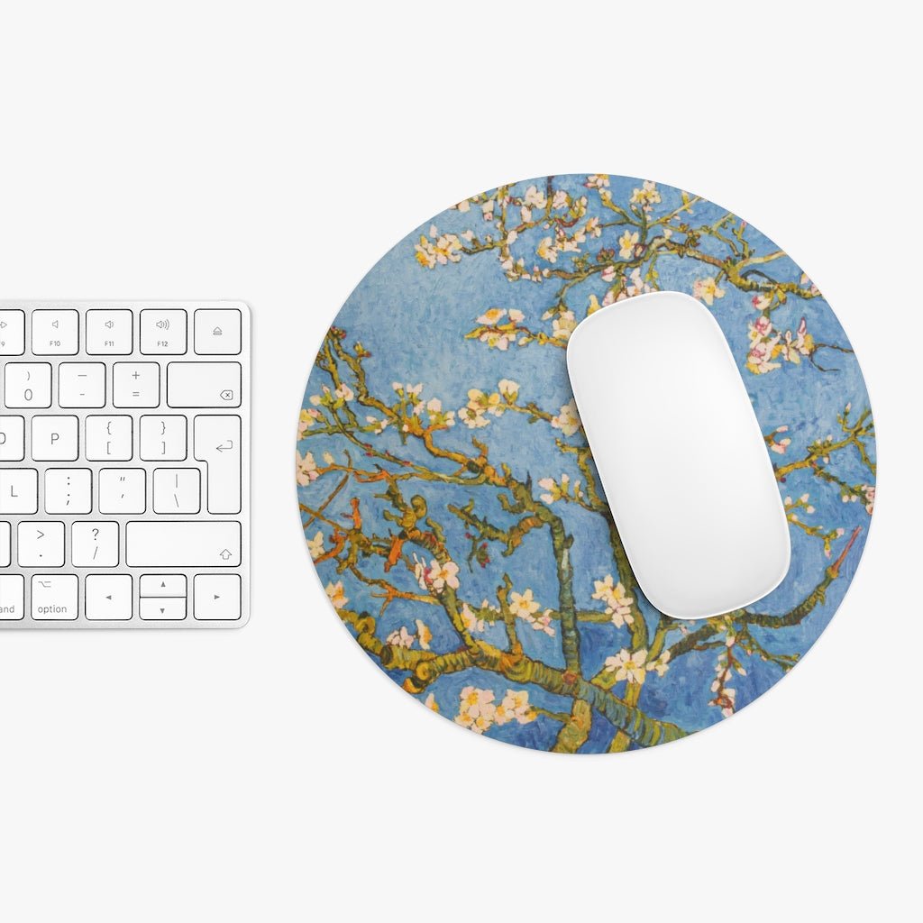Van Gogh Blossoming Almond Tree Mouse Pad - Puffin Lime