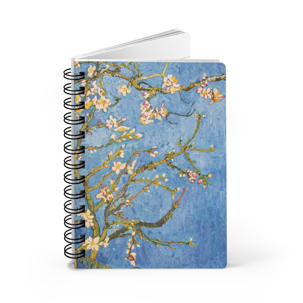 Van Gogh Blossoming Almond Tree Spiral Bound Journal - Puffin Lime