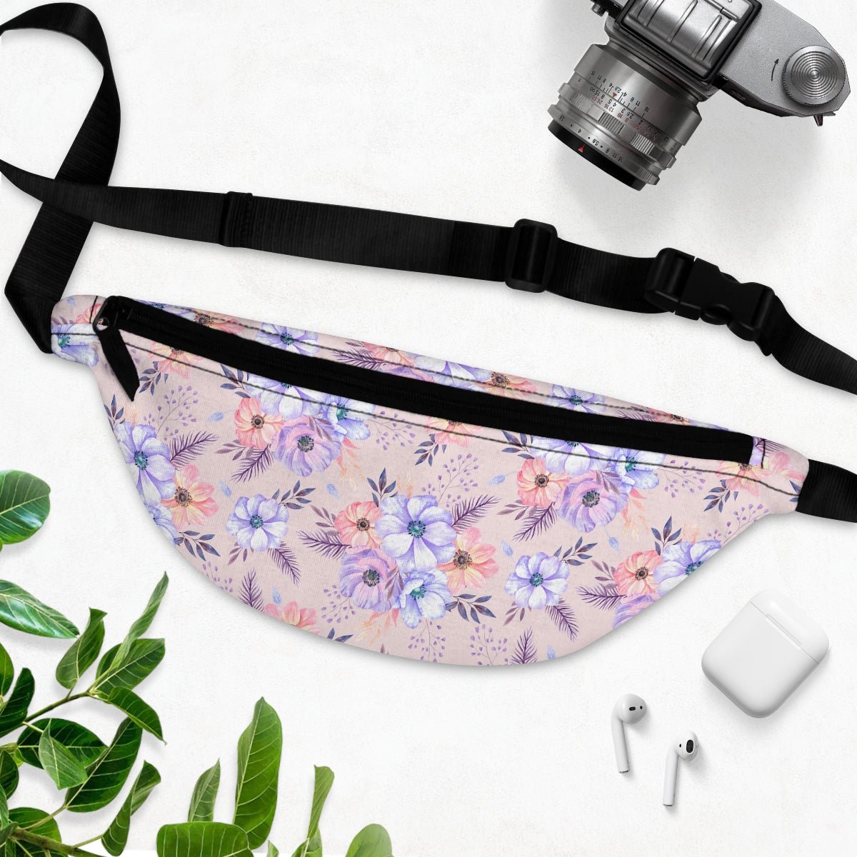 Very Peri Anemones Fanny Pack - Puffin Lime