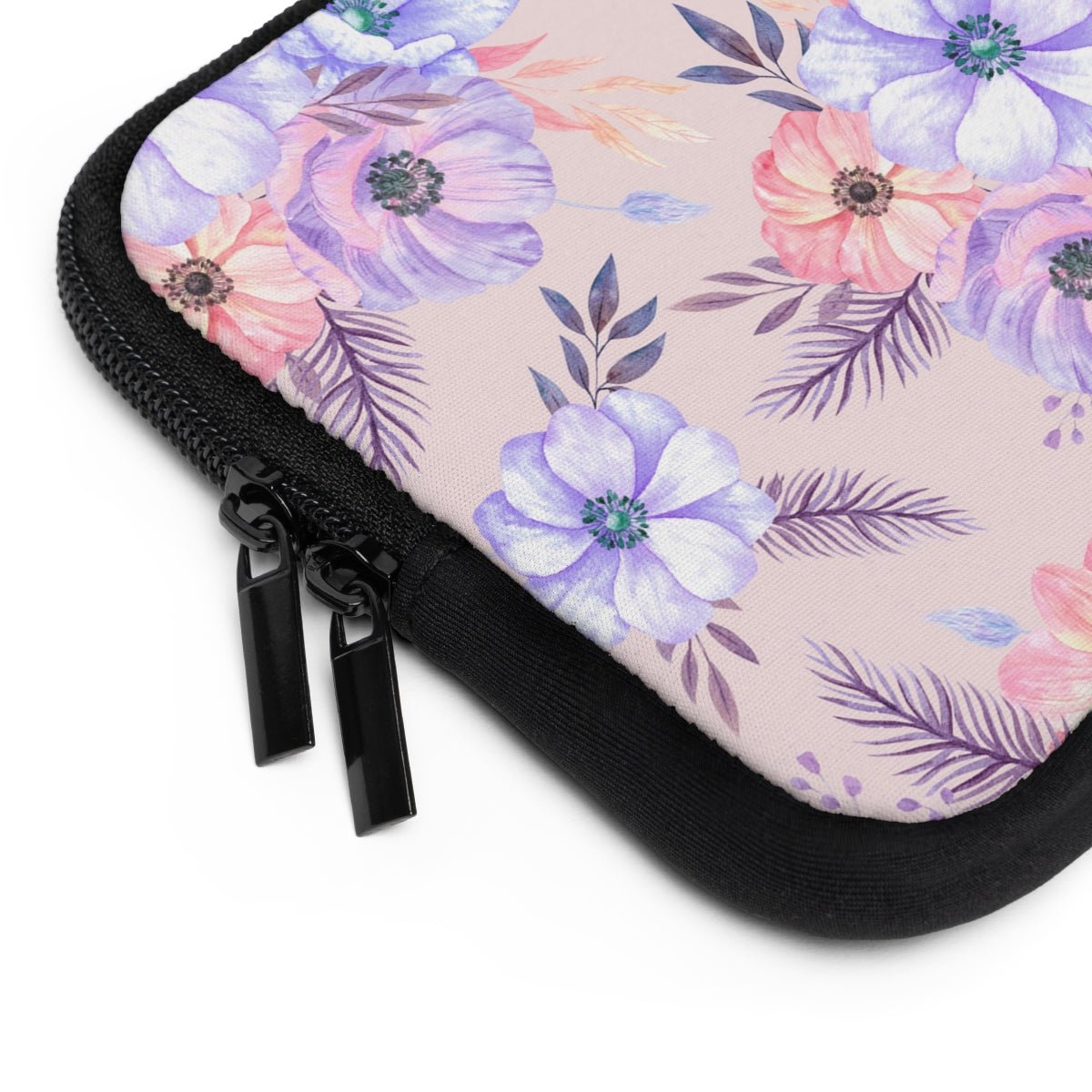 Very Peri Anemones Laptop Sleeve - Puffin Lime