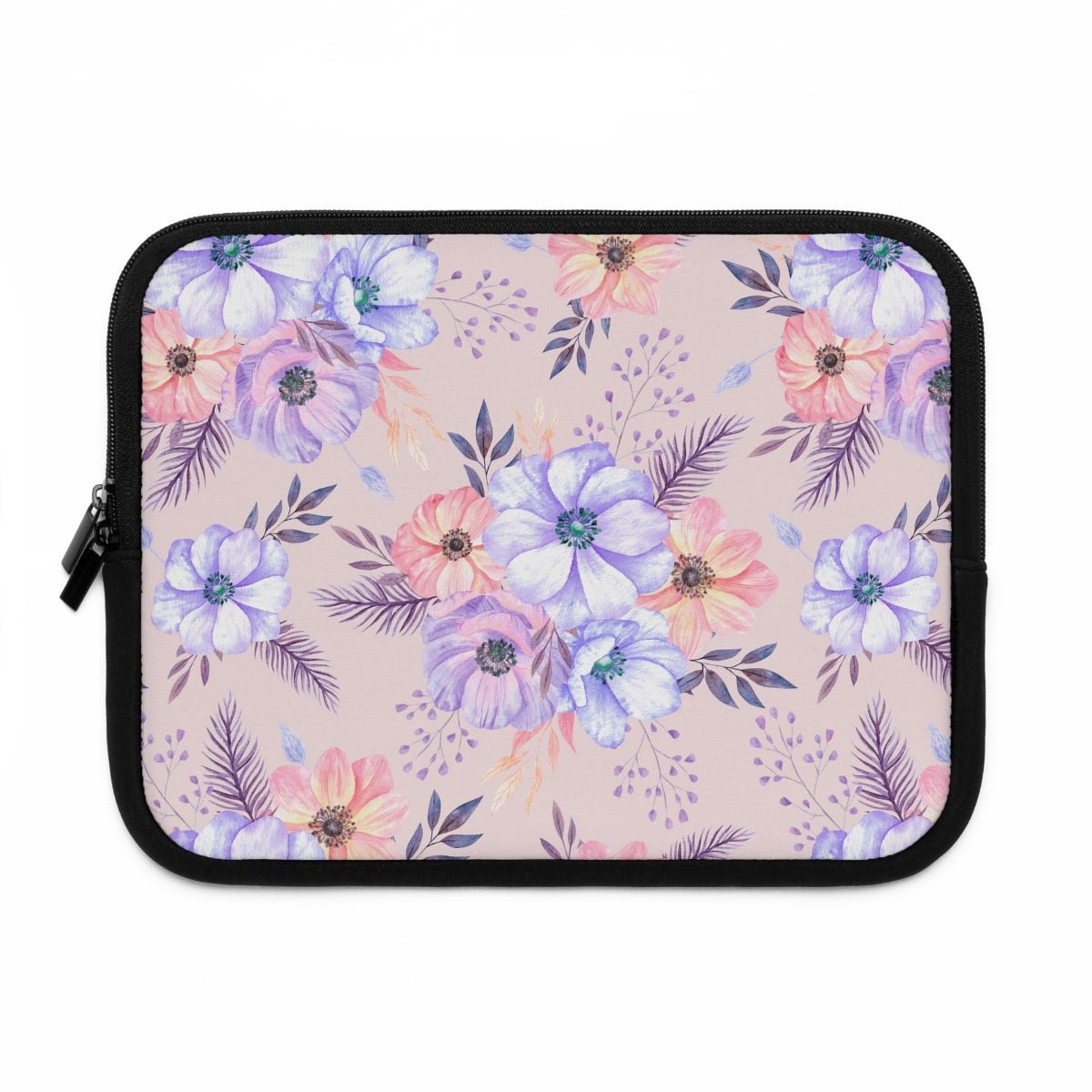 Very Peri Anemones Laptop Sleeve - Puffin Lime