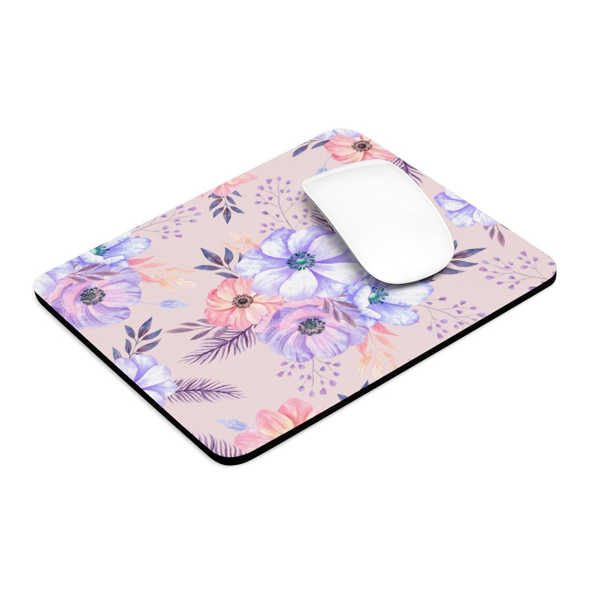 Very Peri Anemones Mouse Pad - Puffin Lime