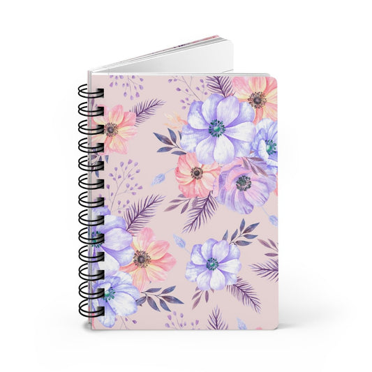 Very Peri Anemones Spiral Bound Journal - Puffin Lime