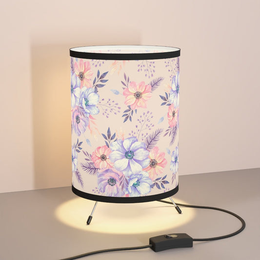 Very Peri Anemones Tripod Lamp - Puffin Lime