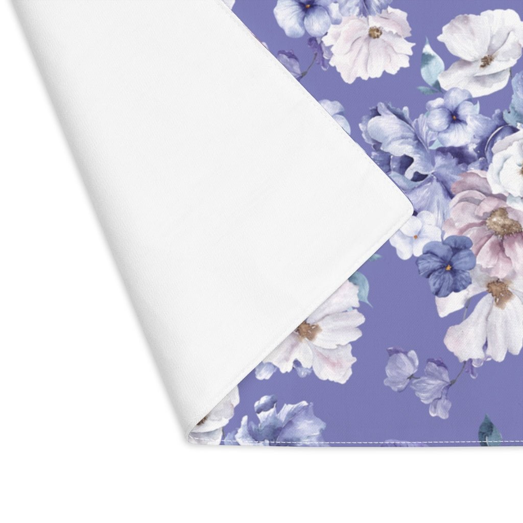 Very Peri Flowers Cotton Placemat - Puffin Lime