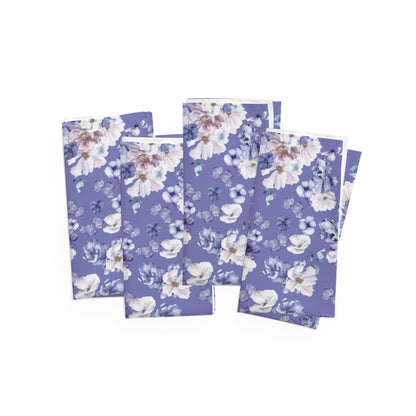 Very Peri Flowers Polyester Napkins - Puffin Lime
