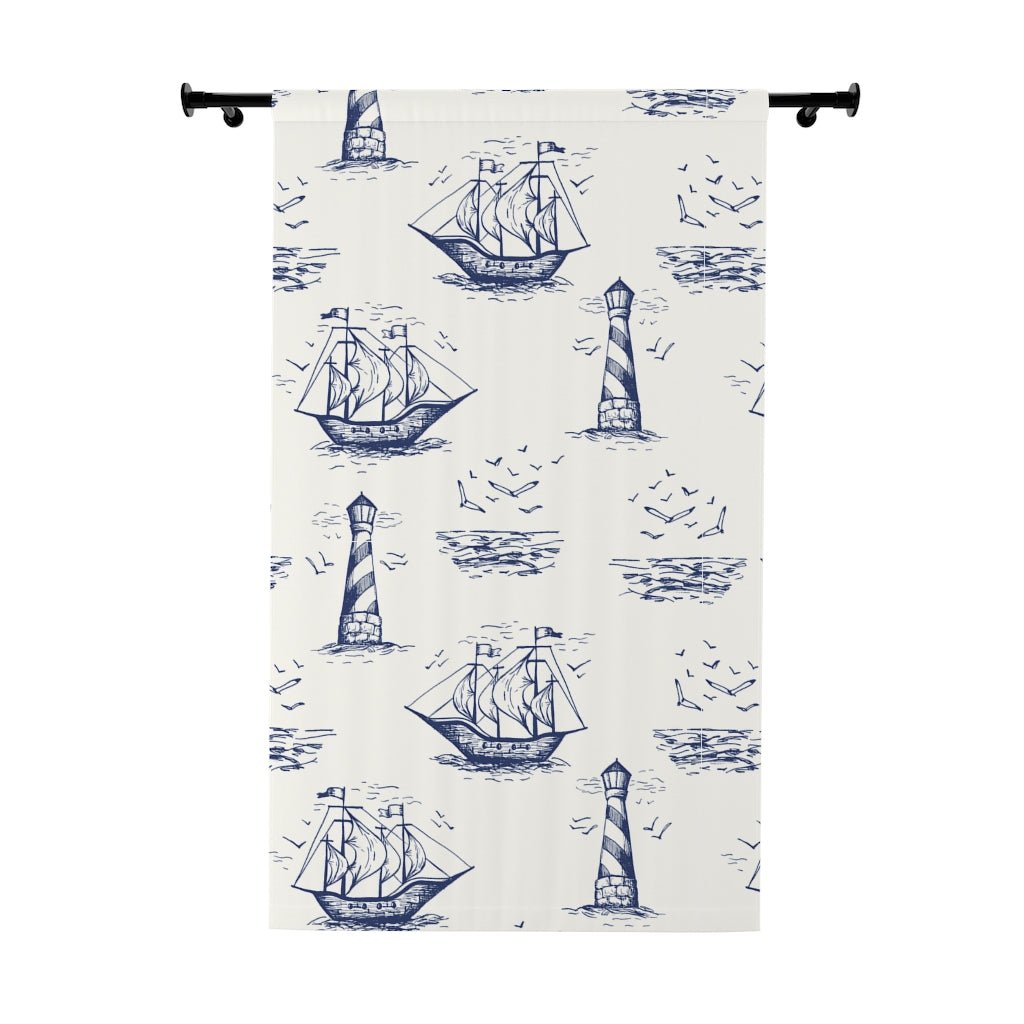 Vintage Ships Blackout Window Curtain (1 Piece) - Puffin Lime