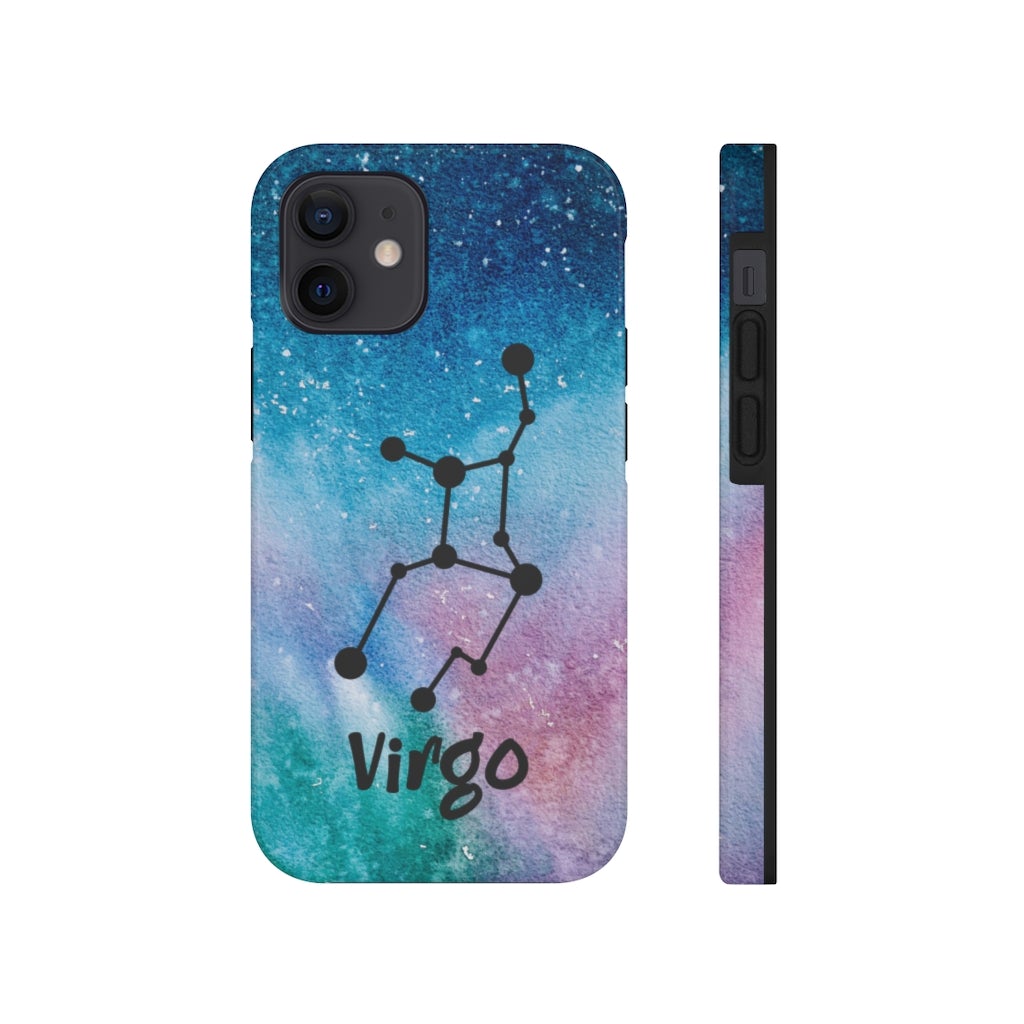 Virgo Zodiac Blue Green Pink Galaxy Phone Case - Puffin Lime