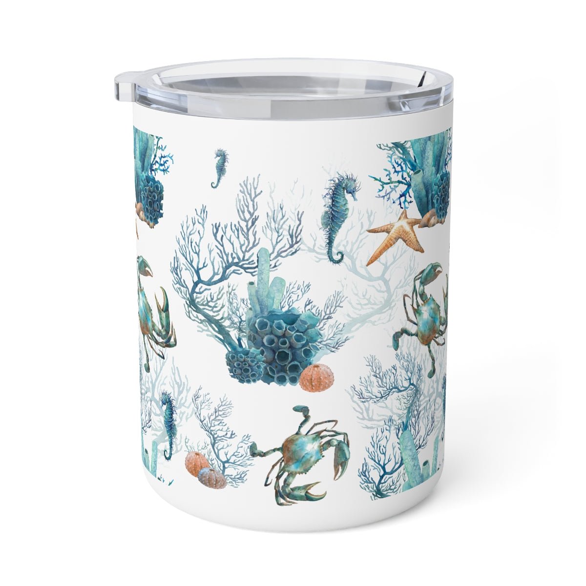 Watercolor Coral Reef Insulated Coffee Mug, 10oz - Puffin Lime