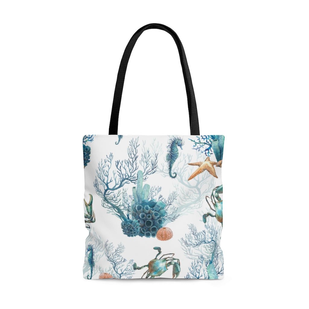 Watercolor Coral Reef Tote Bag - Puffin Lime