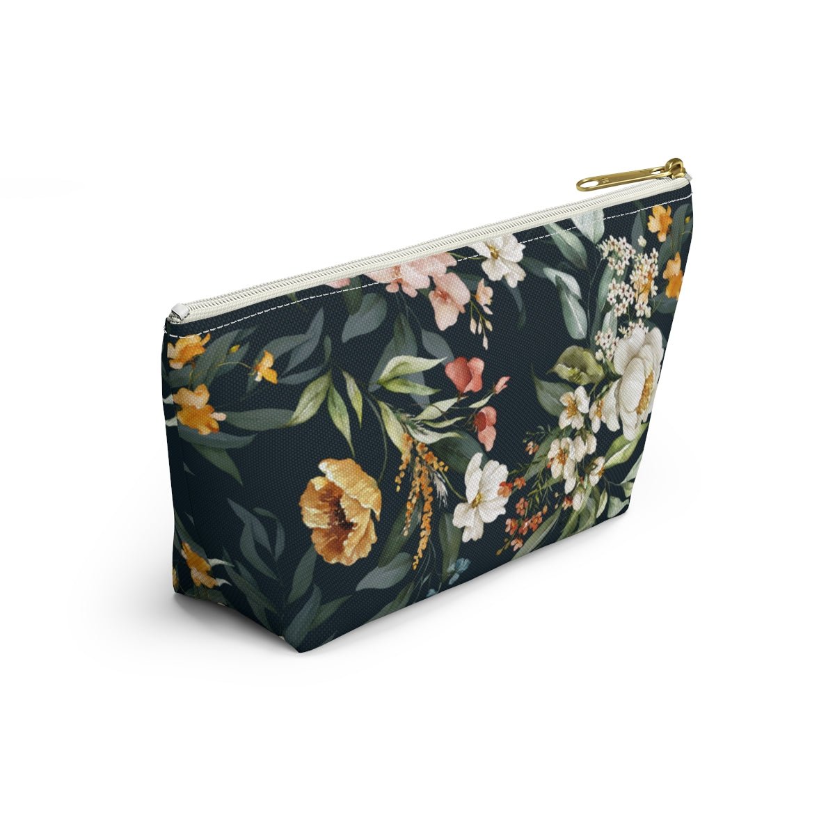 Watercolor Flowers Accessory Pouch w T-bottom - Puffin Lime