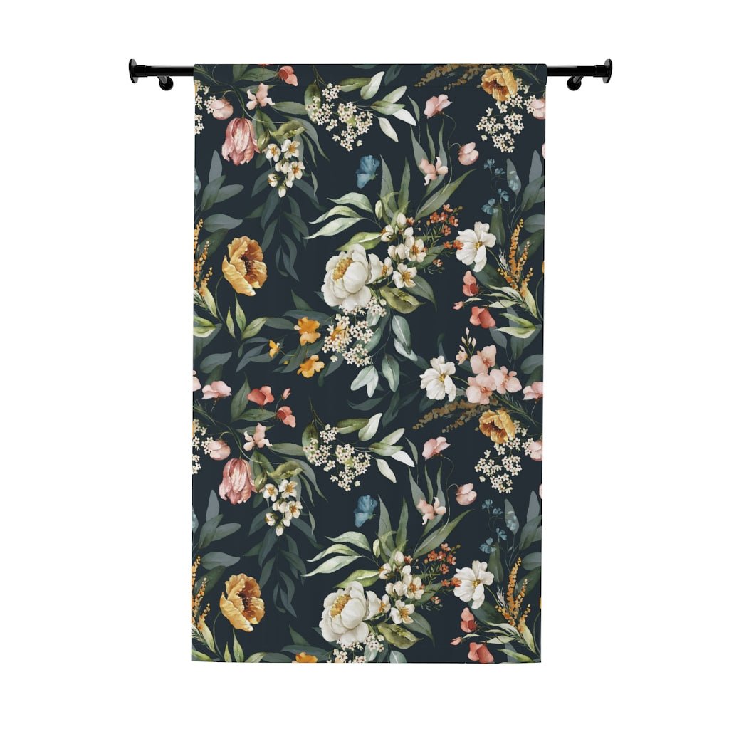 Watercolor Flowers Blackout Window Curtain (1 Piece) - Puffin Lime
