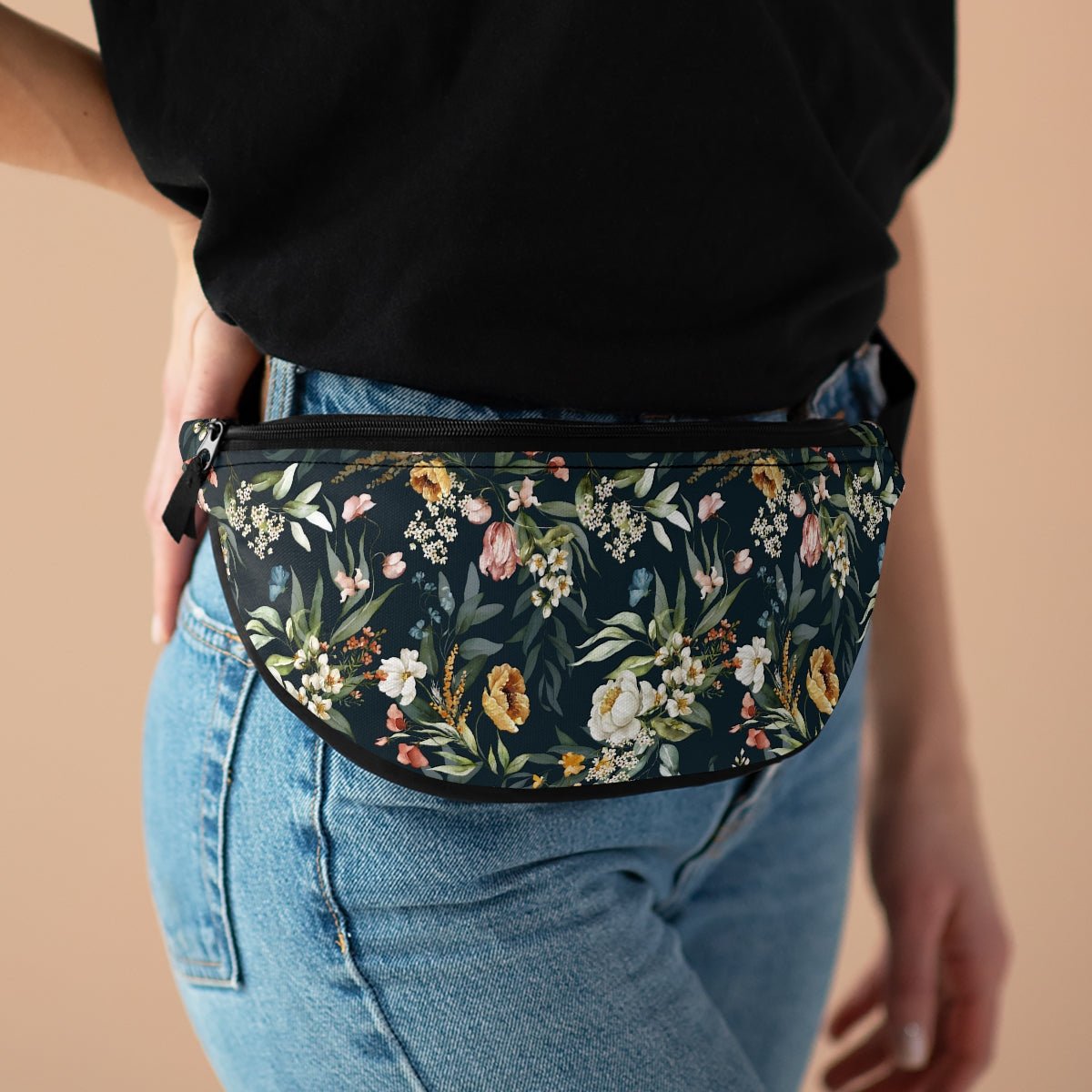 Watercolor Flowers Fanny Pack - Puffin Lime