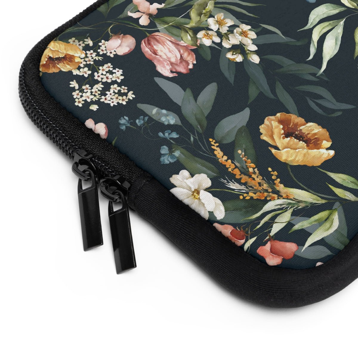 Watercolor Flowers Laptop Sleeve - Puffin Lime