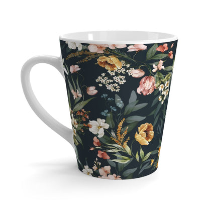 Watercolor Flowers Latte Mug - Puffin Lime