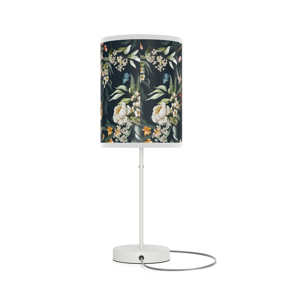 Watercolor Flowers Table Lamp - Puffin Lime