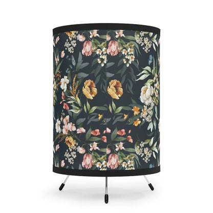 Watercolor Flowers Tripod Lamp - Puffin Lime
