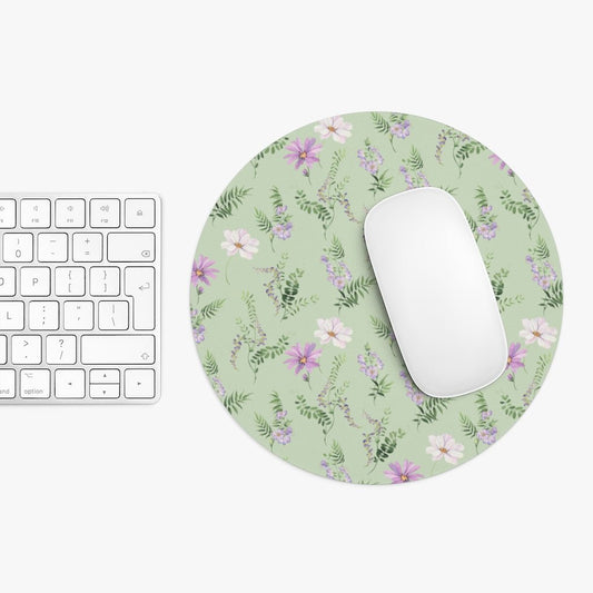 Wild Flowers Mouse Pad - Puffin Lime