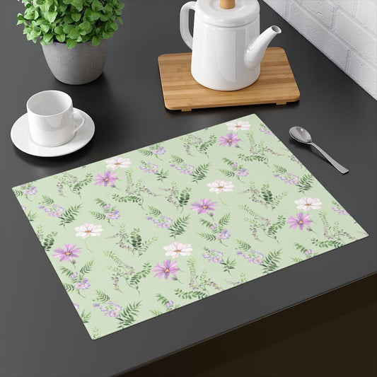 Wild Flowers Placemat - Puffin Lime