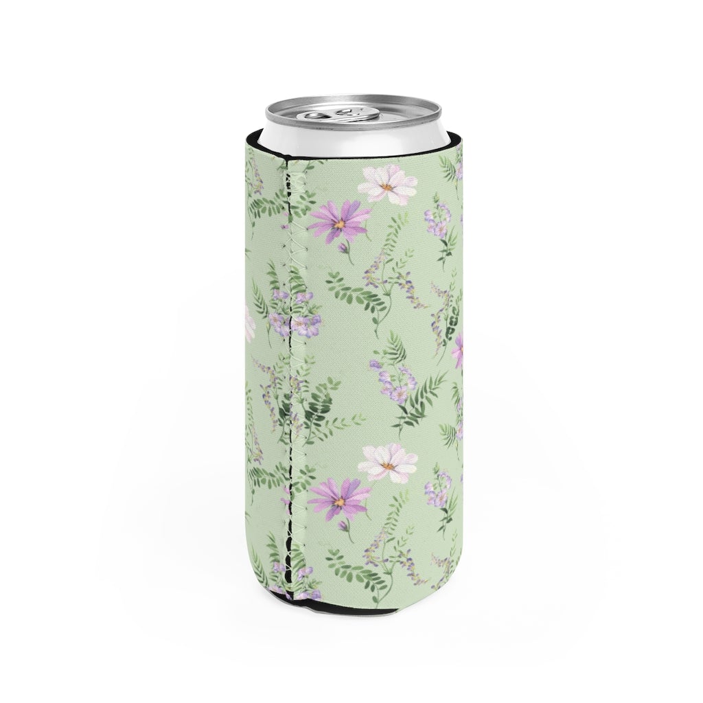 Wild Flowers Slim Can Cooler - Puffin Lime