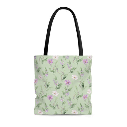 Wild Flowers Tote Bag - Puffin Lime