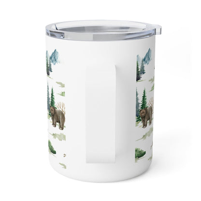 Wild Forest Animals Insulated Coffee Mug - Puffin Lime