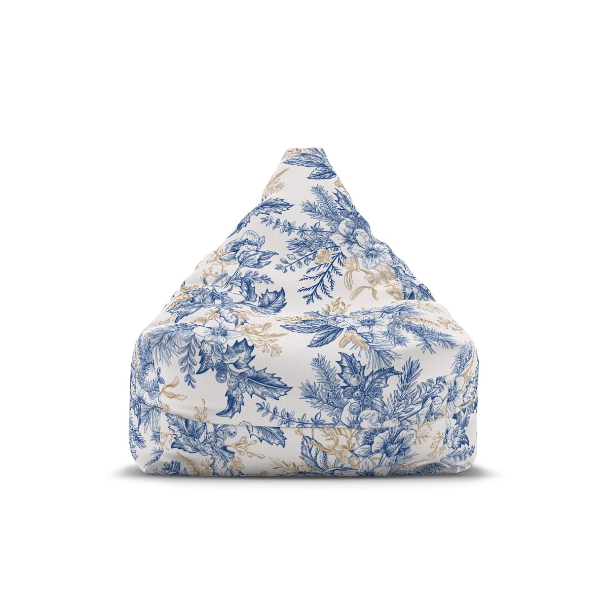 Winter Hellebore Flowers Bean Bag Chair Cover - Puffin Lime