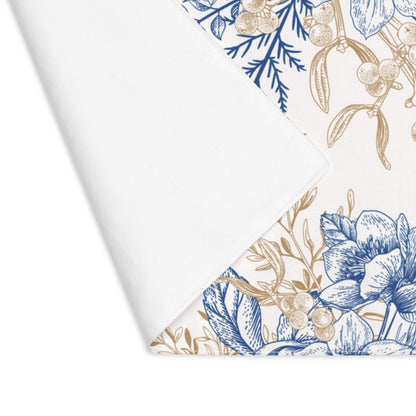Winter Hellebore Flowers Cotton Placemat - Puffin Lime