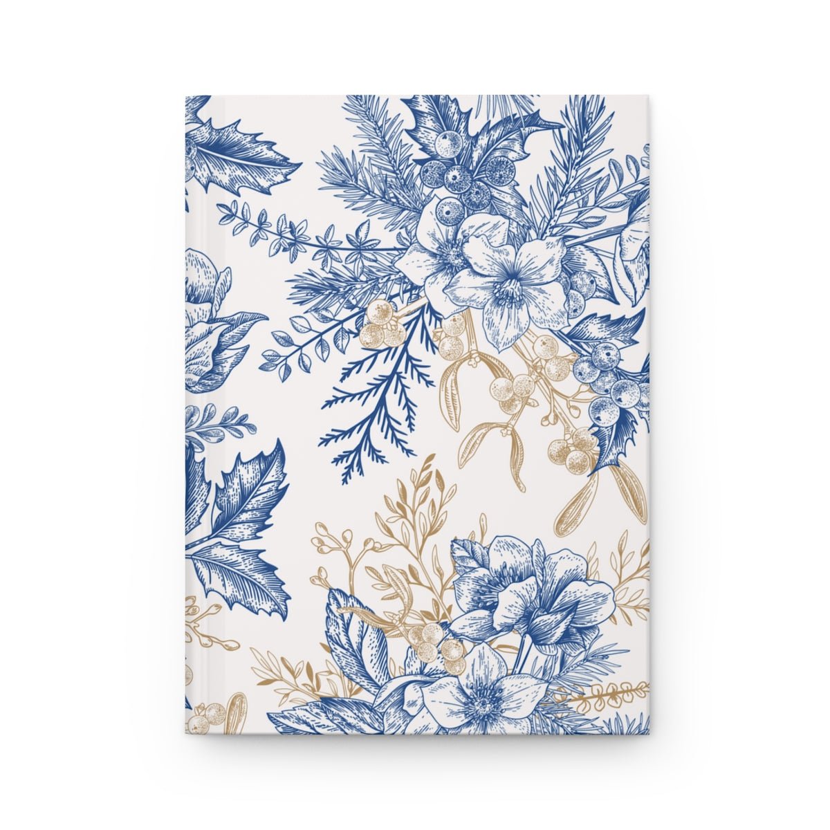 Winter Hellebore Flowers Hardcover Journal Matte - Puffin Lime