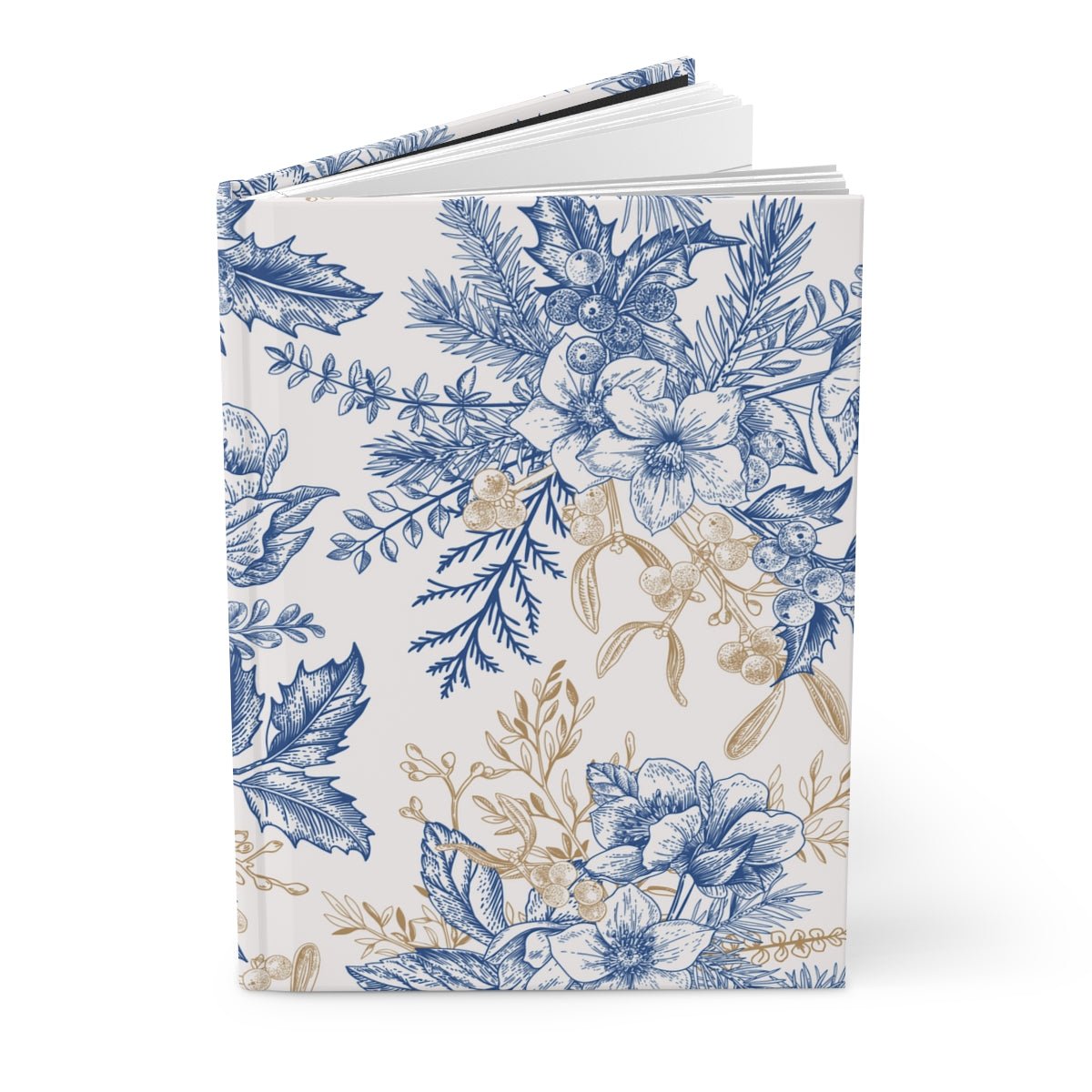 Winter Hellebore Flowers Hardcover Journal Matte - Puffin Lime