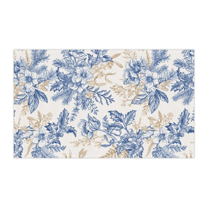 Winter Hellebore Flowers Kitchen Towel - Puffin Lime