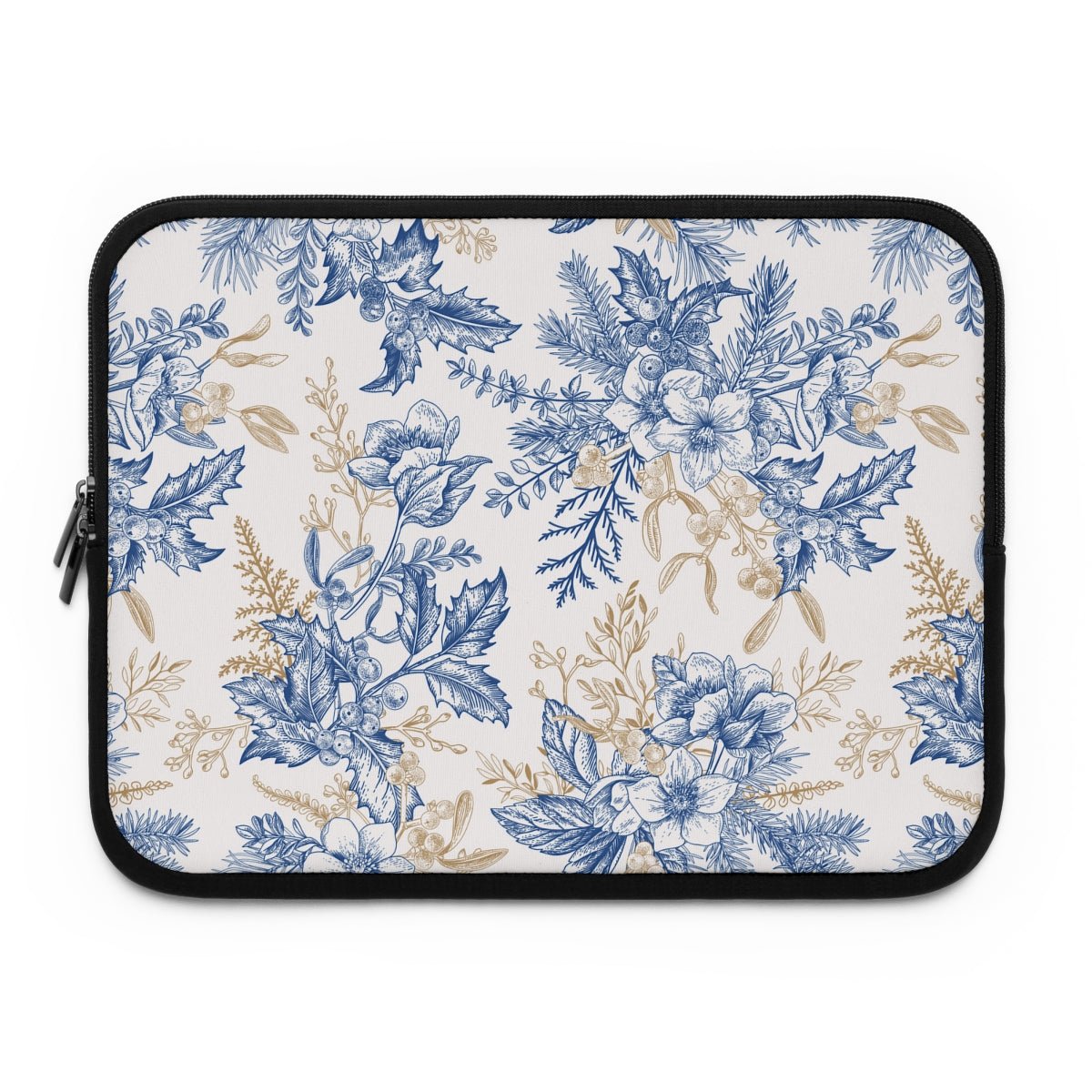 Winter Hellebore Flowers Laptop Sleeve - Puffin Lime