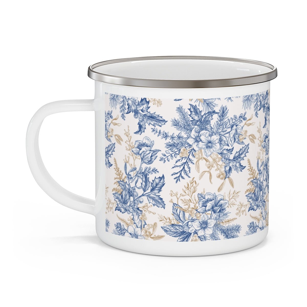 Winter Hellebore Flowers Stainless Steel Camping Mug - Puffin Lime