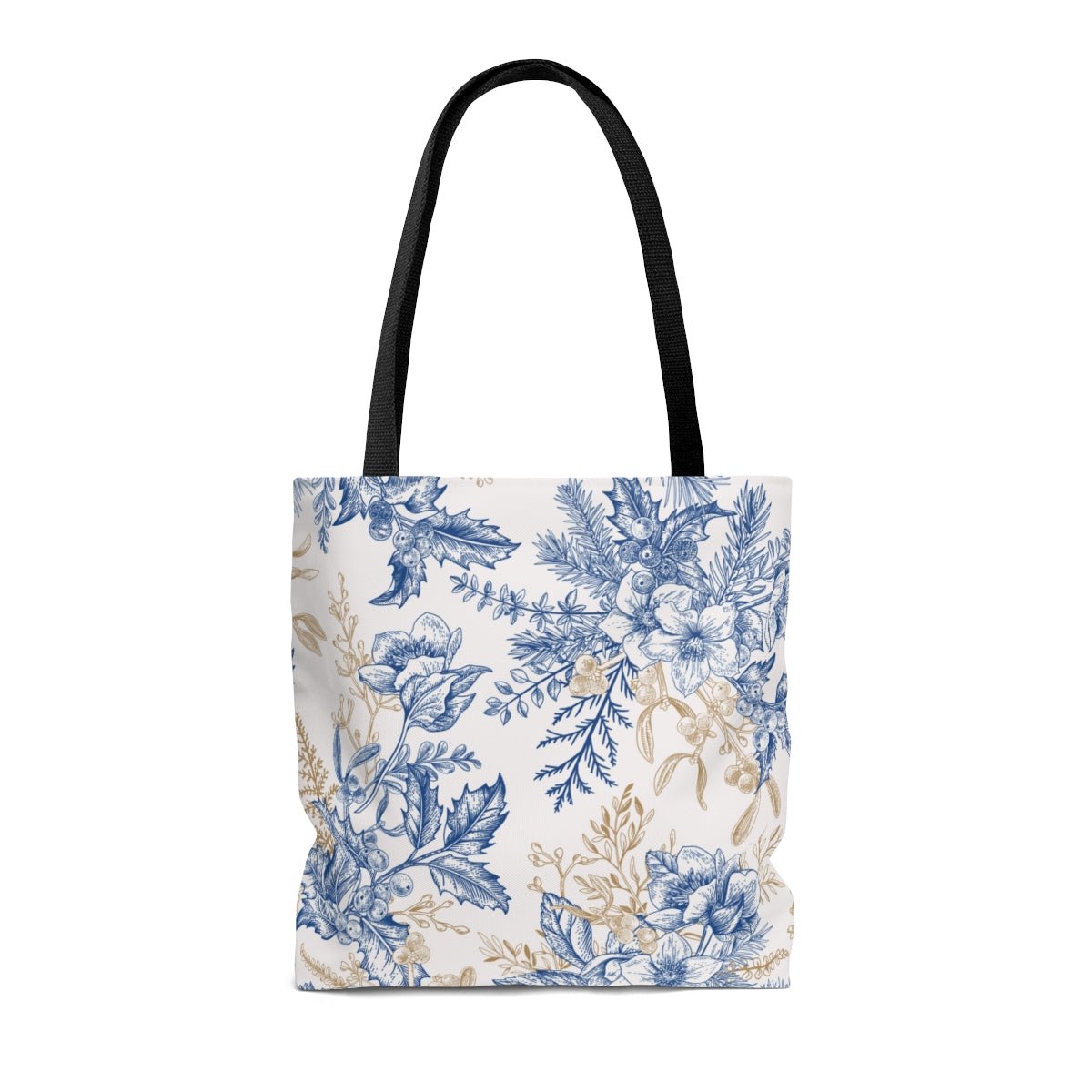 Winter Hellebore Flowers Tote Bag - Puffin Lime