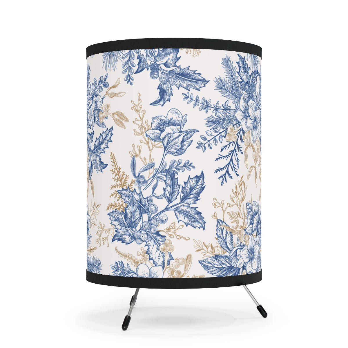 Winter Hellebore Flowers Tripod Lamp - Puffin Lime