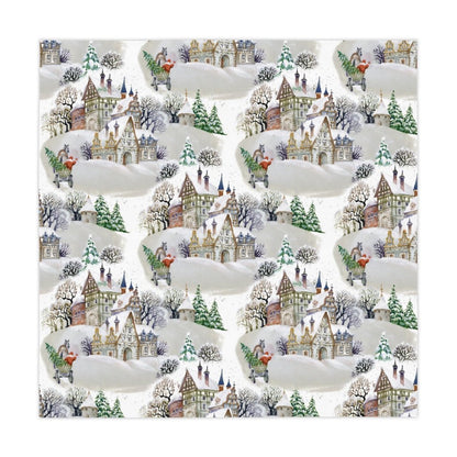 Winter Village Tablecloth - Puffin Lime