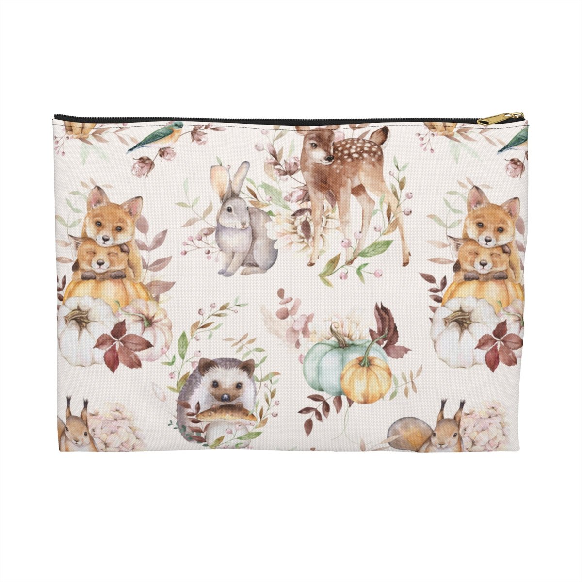 Woodland Animals Accessory Pouch - Puffin Lime
