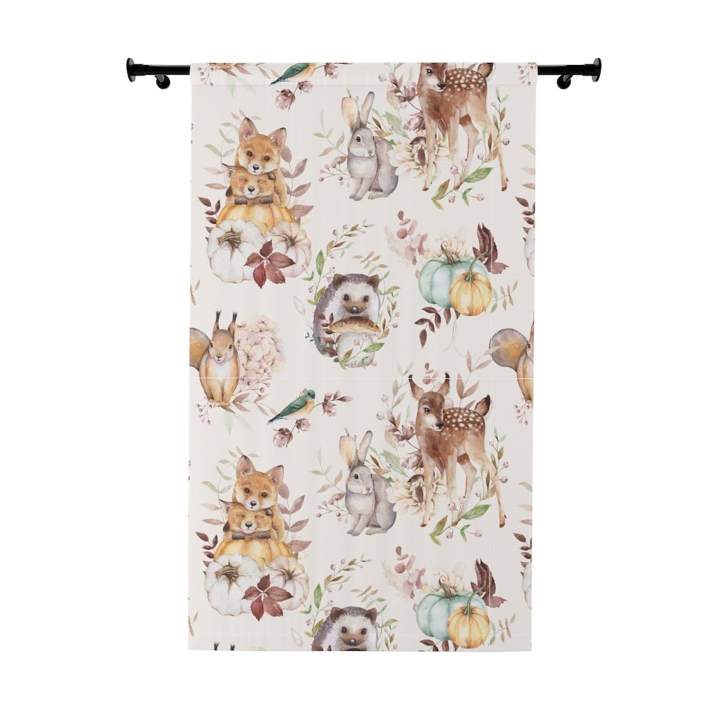 Woodland Animals Blackout Window Curtain (1 Piece) - Puffin Lime