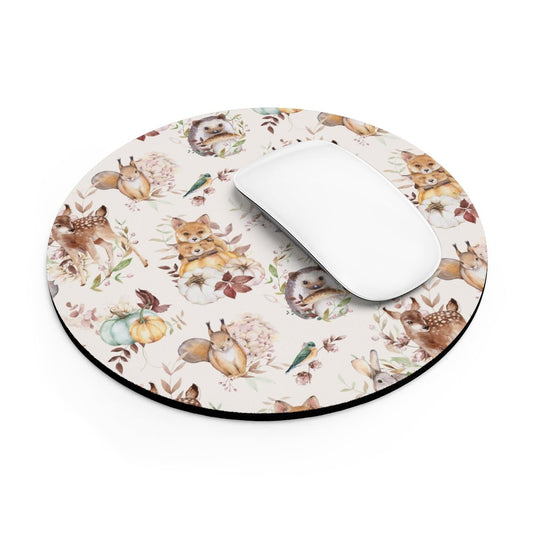 Woodland Animals Mouse Pad - Puffin Lime