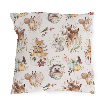 Woodland Animals Outdoor Pillow - Puffin Lime