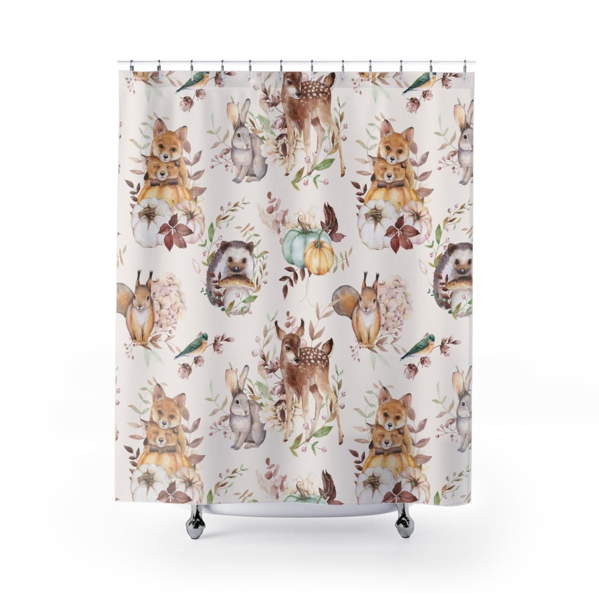 Woodland Animals Shower Curtains - Puffin Lime