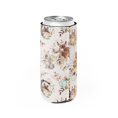Woodland Animals Slim Can Cooler - Puffin Lime