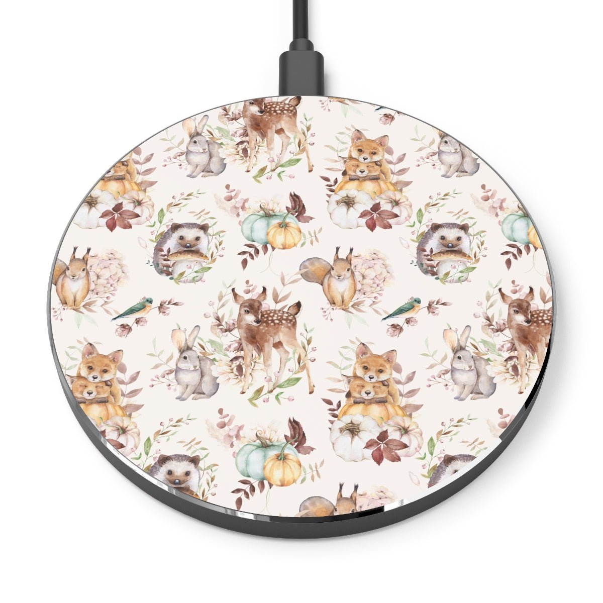 Woodland Animals Wireless Charger - Puffin Lime