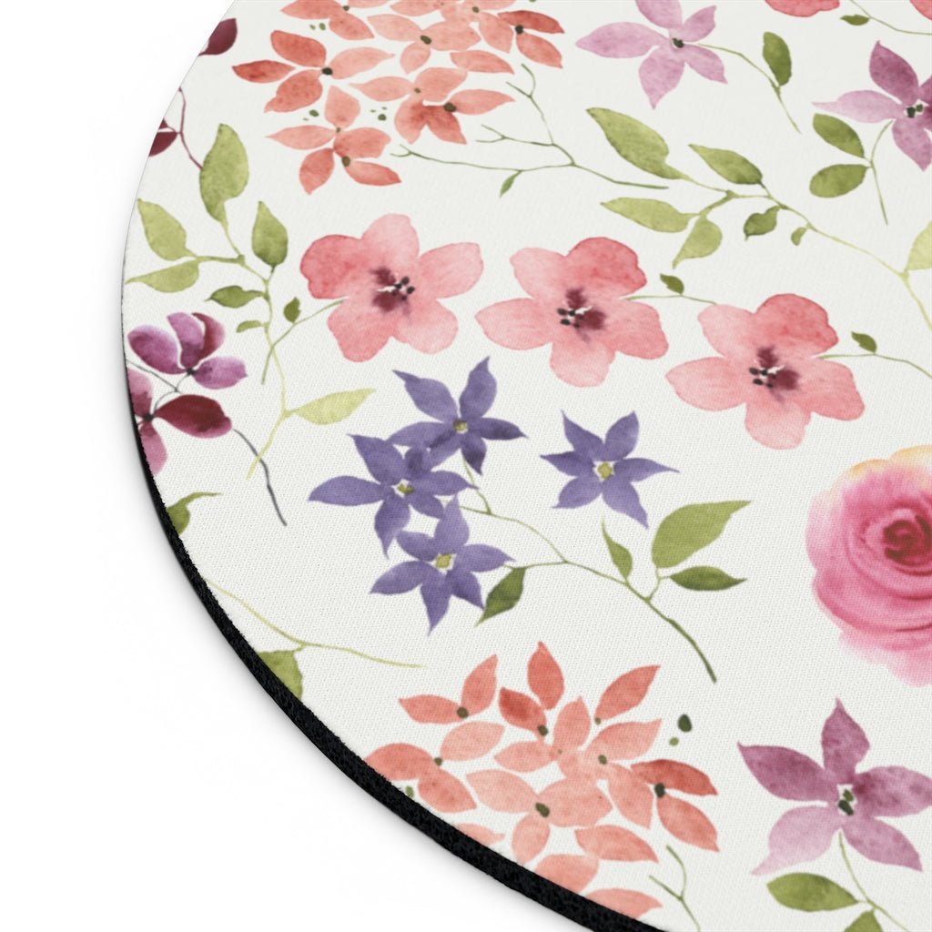 Yellow and Pink Roses Mouse Pad - Puffin Lime
