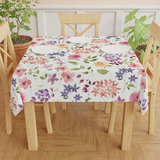 Yellow and Pink Roses Table Cloth - Puffin Lime