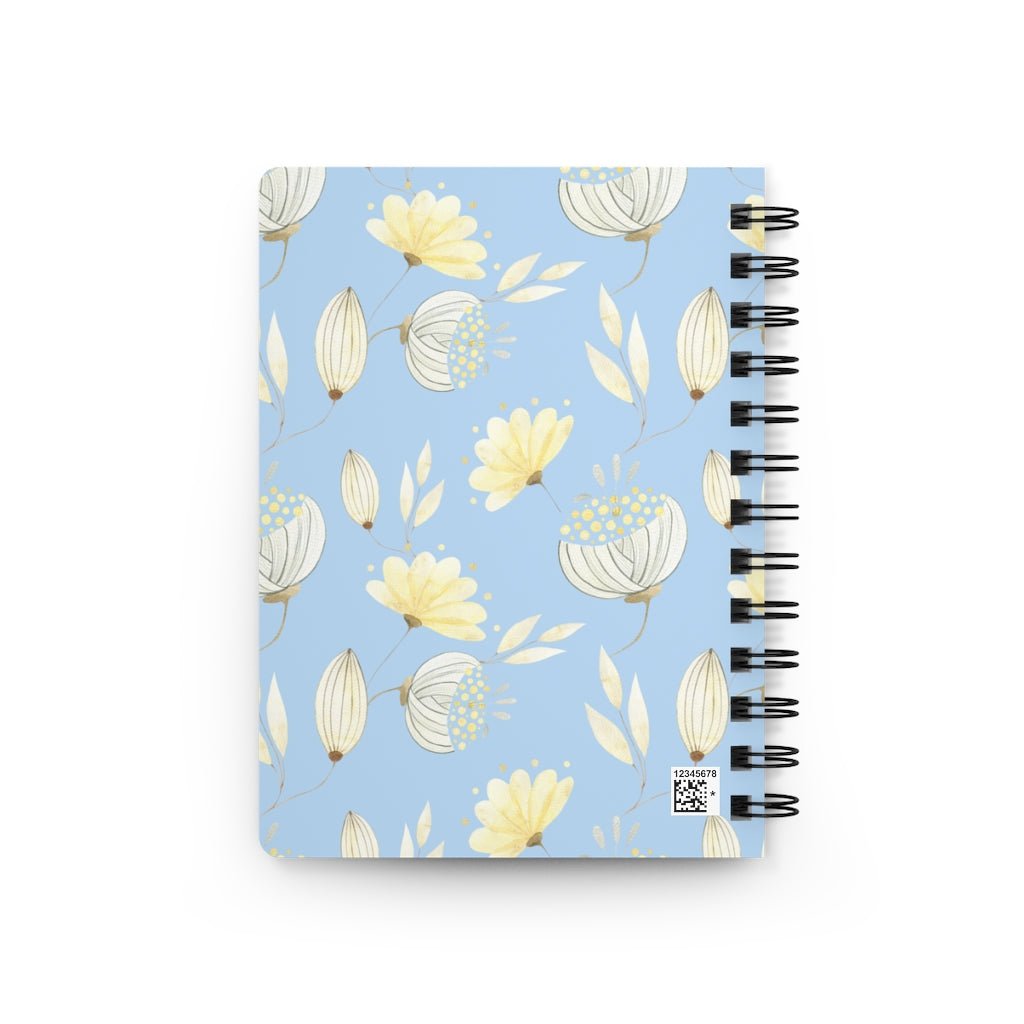 Yellow Flowers Spiral Bound Journal - Puffin Lime
