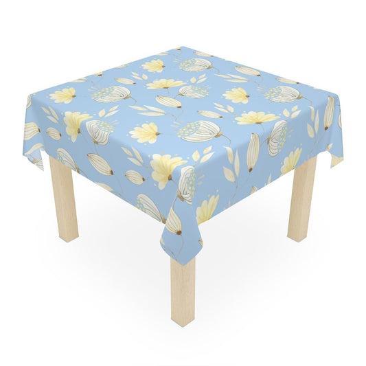 Yellow Flowers Table Cloth - Puffin Lime