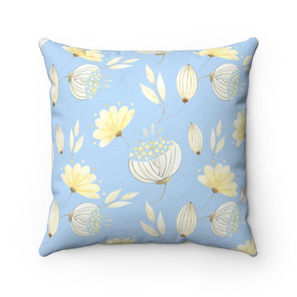 Yellow Flowers Throw Pillow - Puffin Lime