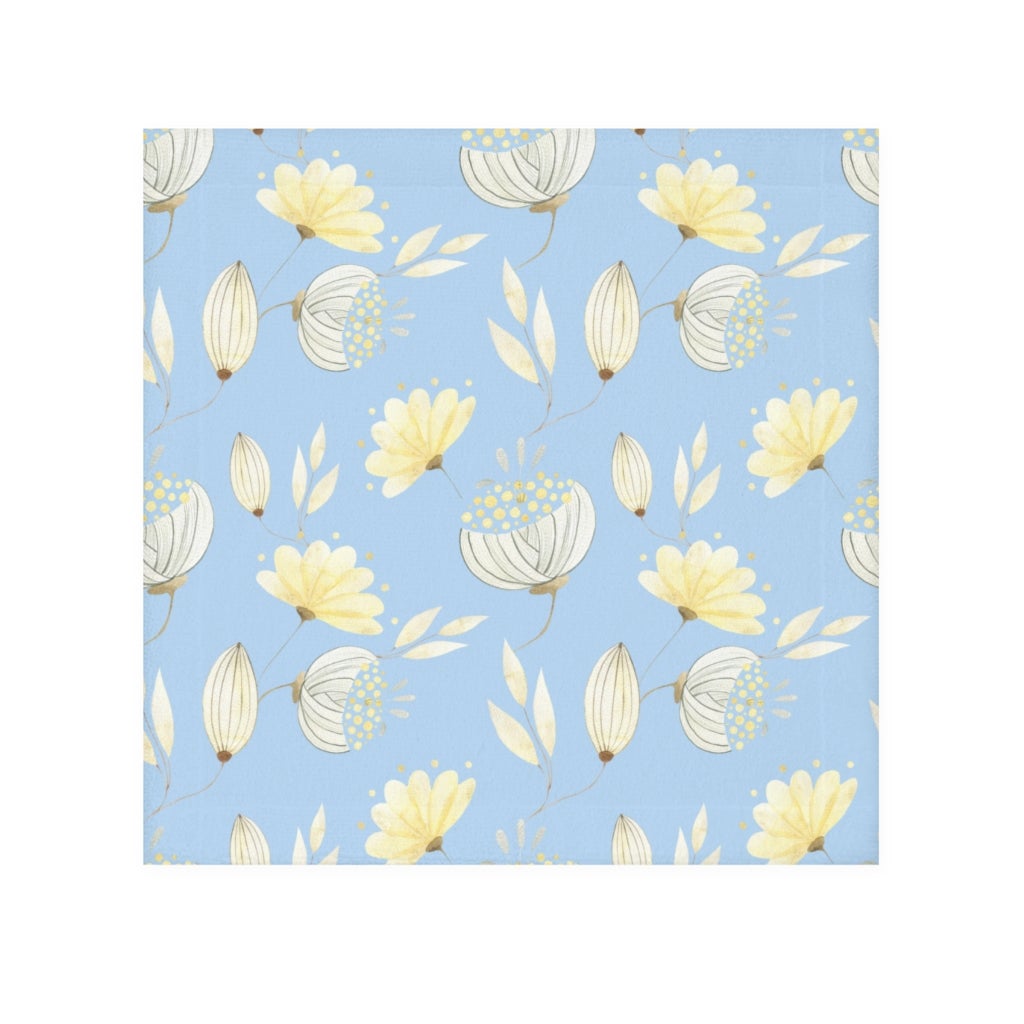Yellow Flowers Wash Cloth - Puffin Lime